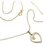 Gargantilha em ouro amarelo 18k - Feminina - Pingente coração vazado Gargantilha em ouro amarelo 18k - Feminina - Pingente coração vazado