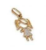 Pingente em ouro amarelo 18k - Boneca - 2PEO0107 Pingente em ouro amarelo 18k - Boneca - 2PEO0107