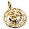 Pingente em ouro amarelo 18k com brilhantes - Anjo na Lua Pingente em ouro amarelo 18k com brilhantes - Anjo na Lua