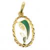 Nossa Senhora em ouro amarelo 18k - Manto esmaltado verde Nossa Senhora em ouro amarelo 18k - Manto esmaltado verde
