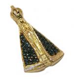 Pingente em ouro amarelo 18k com safiras - N. Sra. Aparecida Pingente em ouro amarelo 18k com safiras - N. Sra. Aparecida