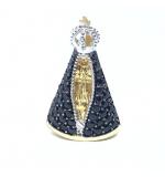 Pingente em ouro 18k com zirconias - N.Sra.Aparecida - 2PIZ0053 Pingente em ouro 18k com zirconias - N.Sra.Aparecida - 2PIZ0053