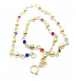 Pulseira de ouro amarelo 18k - Bolas e pedras- 2PPD0001 Pulseira de ouro amarelo 18k - Bolas e pedras- 2PPD0001