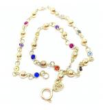 Pulseira de ouro amarelo 18k - Bolas e pedras- 2PPD0001