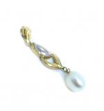 Pingente em ouro 18k com perola biwa e zirconia - 2PPP0003 Pingente em ouro 18k com perola biwa e zirconia - 2PPP0003