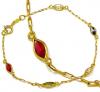 Pulseira feminina infantil em ouro amarelo 18k com pedras - 2PUO0224 Pulseira feminina infantil em ouro amarelo 18k com pedras - 2PUO0224