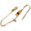Pulseira feminina de chapa infantil em ouro amarelo 18k-2PUO055 Pulseira feminina de chapa infantil em ouro amarelo 18k-2PUO055