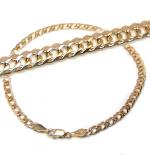 Pulseira feminina de ouro 18k - Elos groumette duplo Pulseira feminina de ouro 18k - Elos groumette duplo