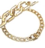 Pulseira masculina de ouro 18k - Elos trapezios maciços - 2PUO0557 Pulseira masculina de ouro 18k - Elos trapezios maciços - 2PUO0557