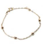 Pulseira feminina de bolinhas infantil em ouro 18k -2PUO0563