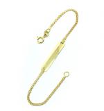 Pulseira feminina de chapa INFANTIL em ouro amarelo 18k - 2PUO0608