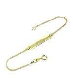 Pulseira feminina de chapa infantil em ouro amarelo 18k - 2PUO0609