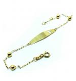 Pulseira feminina de chapa infantil em ouro amarelo 18k Pulseira feminina de chapa infantil em ouro amarelo 18k