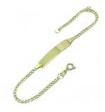 Pulseira INFANTIL masculina de chapa em ouro amarelo 18k - 2PUO0621 Pulseira INFANTIL masculina de chapa em ouro amarelo 18k - 2PUO0621