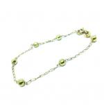 Pulseira feminina de bolinhas infantil em ouro 18k -2PUO0637 Pulseira feminina de bolinhas infantil em ouro 18k -2PUO0637