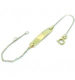 Pulseira feminina de chapa infantil em ouro amarelo 18k - 2PUO0639 Pulseira feminina de chapa infantil em ouro amarelo 18k - 2PUO0639