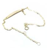 Pulseira feminina de chapa infantil em ouro amarelo 18k - 2PUO0666 Pulseira feminina de chapa infantil em ouro amarelo 18k - 2PUO0666